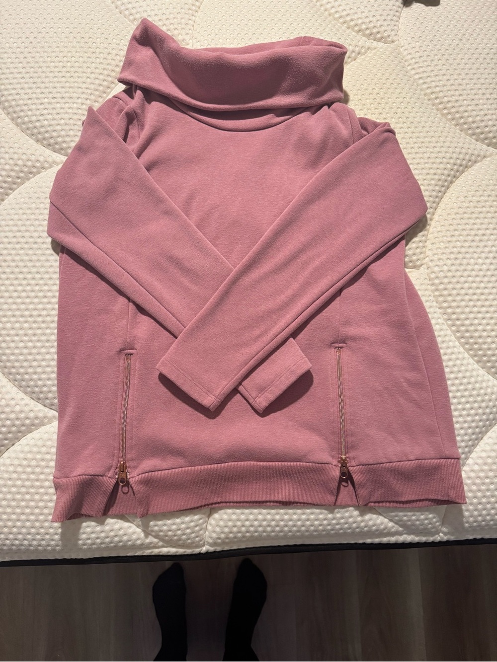 Women's Pink TurtleNeck Pullover Sweatshirt